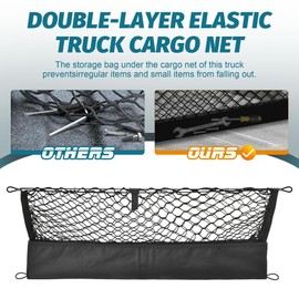 Envelope Style Trunk Cargo Net Compatible with Jeep Grand Cherokee New 2025 2024-2022,Highly Elastic Trunk Cargo Net for Grand Cherokee Accessories, Upgraded Storage Bag Heavy Duty Carabiners