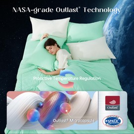 Dream Valley® Outlast® Cooling Comforter, All Season Twin XL NASA-Grade Technology Cooling Blanket for Hot Sleepers Night Sweats, Q-Max > 0.45 Aerocool Breathable, Mint Macaron, 68"x90"