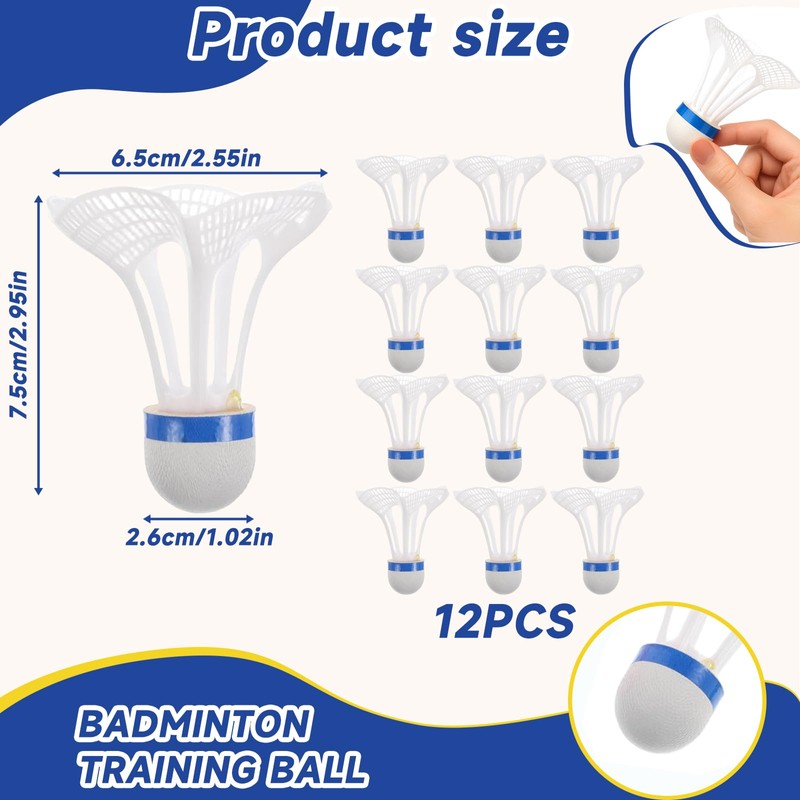 ZPSCXQ Shuttlecocks Badminton, 12 Pack White Wind-Resistant Shuttlecocks for Outdoor