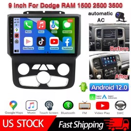 Unbranded For Dodge RAM 1500 2500 3500 CarPlay Car Radio Android 12 GPS WIFI RDS 2013-2018