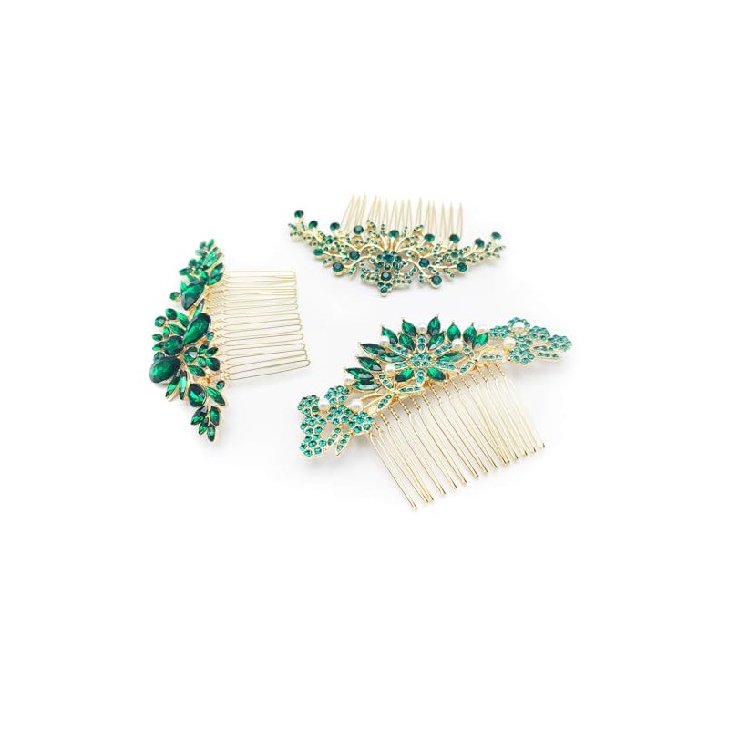 Set de 3 peinetas para cabello de mujer con cristales