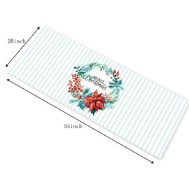 Deztibos Christmas Wreath Large Body Pillowcase 20x54inch with Hidden Zipper Blue Strip Bedding Cushion Pillow Cover Protector