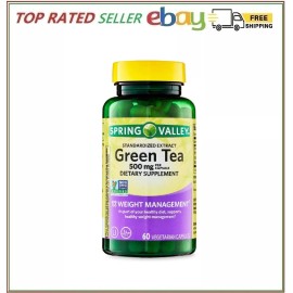 Spring Valley Green Tea Extract Vegetarian Capsules, 500 mg, 60 Count