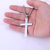 Collar de colgante cruz para hombre, Cadena de plata para