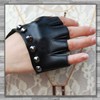 Rex Standard GT016 Women's Leather Gloves Fingerless Punk Rock Studs,