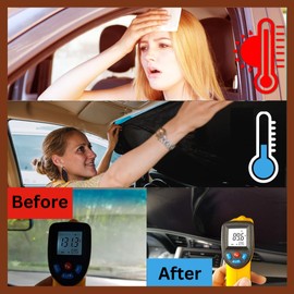 kinder Fluff RV Windshield Sunshade | Oxford Cloth Foldable Windscreen Sun Cover Blocks 99% UVR | Thicker Sun Shades for Your Home on Wheels, Motorhome, Trucks, Buses, Trailers - RV (98x46in)