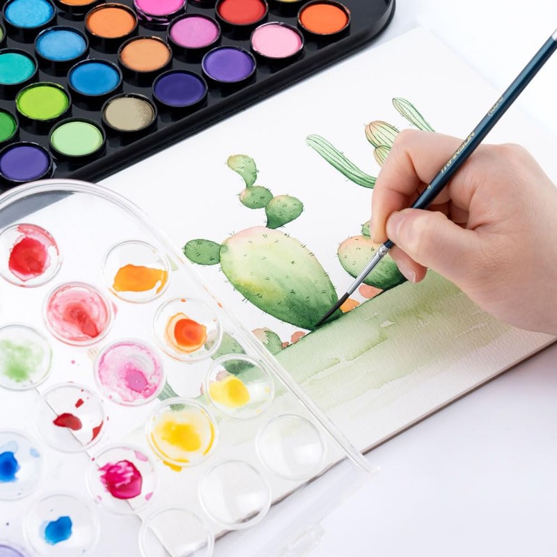 Transon 10pcs Natural Watercolor Paint Brush Set Professional for Watercolor