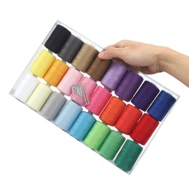 NEX Sewing Thread Assortment Cotton Spools Thread Set for Sewing Machine, 24 Colors 1000 Yards Each