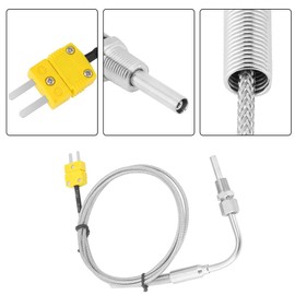 1/8 inch NPT Thermocouple Type EGT K, High Temperature Resistant Exhaust Gas Temperature Probe with Exposed Tip and Connection, Mini K Thermocouple Temperature Probe Measuring Range for Mini