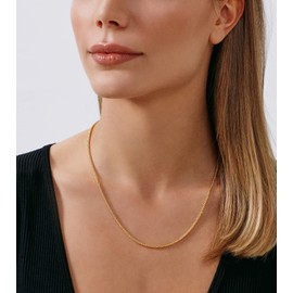 Jewelry Atelier Gold Chain Necklace Collection - 14K Solid Yellow Gold Filled Round Wheat/Palm Chain Necklaces for Women and Men with Different Sizes (2.5mm, or 3.2mm)