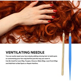 ZJchao Juego de Agujas de Ventilación, Ganchos para Tejer Gancho de Ganchillo Profesional para Hacer Pelucas de Encaje de Latón con Herramientas de Ventilación para el Cabello para Fabricantes