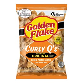 Golden Flake Original Curly Q Pork Skins 3.5oz/ 4pk