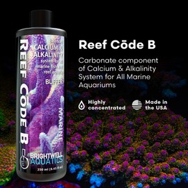 Brightwell Aquatics - Reef Code B - Balanced Calcium & Alkalinity System Water Conditioner - For All Saltwater Marine Fish & Reef Fish Tanks - Aquarium Water Treatments, 8.45 fl oz