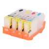4 Pcs Ink Cartridge Black Blue Magenta Yellow Permanent Chip