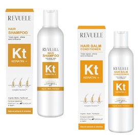 2tlg. Set REVUELE KERATIN Haar Shampoo 200ml + Balm Spülung 200ml