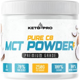 Keto-Pro MCT Powder 250g | Most Ketogenic of All MCT's | Purest, Premium C8 Keto Creamer Ideal in Coffee | Suitable for Paleo & Vegan Diets | Gluten & Palm Oil Free | Pure Caprylic Acid