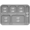 Carlisle FoodService Products / Brands-P614R25 Rectangular Tray w/ (6) Compartments,