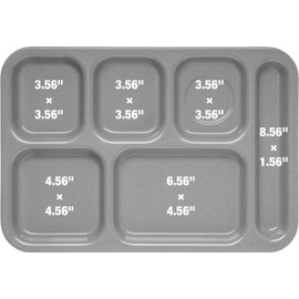 Carlisle FoodService Products / Brands-P614R25 Rectangular Tray w/ (6) Compartments, Polypropylene, Tan , 10" x 14