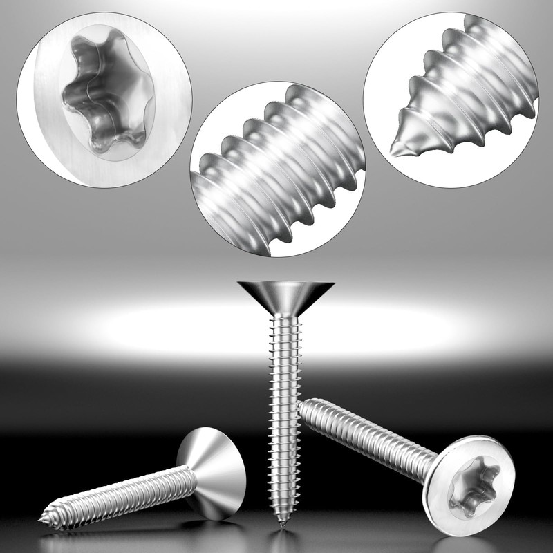 SWTYExt Wood Screws Torx Screws 5 x 12 mm, Pack