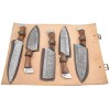 Wild Turkey Handmade Damascus 5pc Kitchen Chef Knife Gaming Set