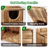 UUMENHA Durable Carbonized Cedar Owl House - 14.5×9×7.5 Inch Weather-Resistant