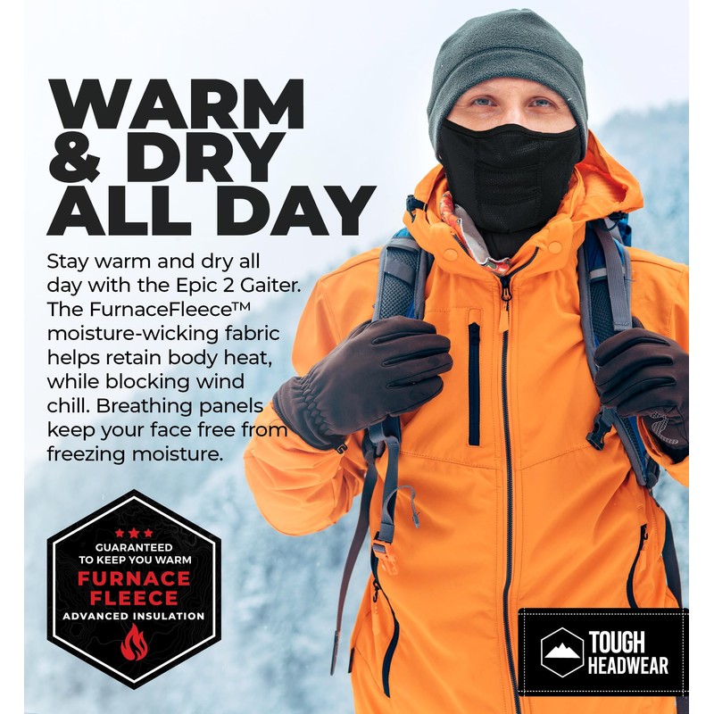 Tough Headwear Half Ski Mask for Men & Women, Winter