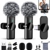 Micrfono Inalmbrico para Celular, 2 Lavalier Microfono Inalambrico Reduccin de