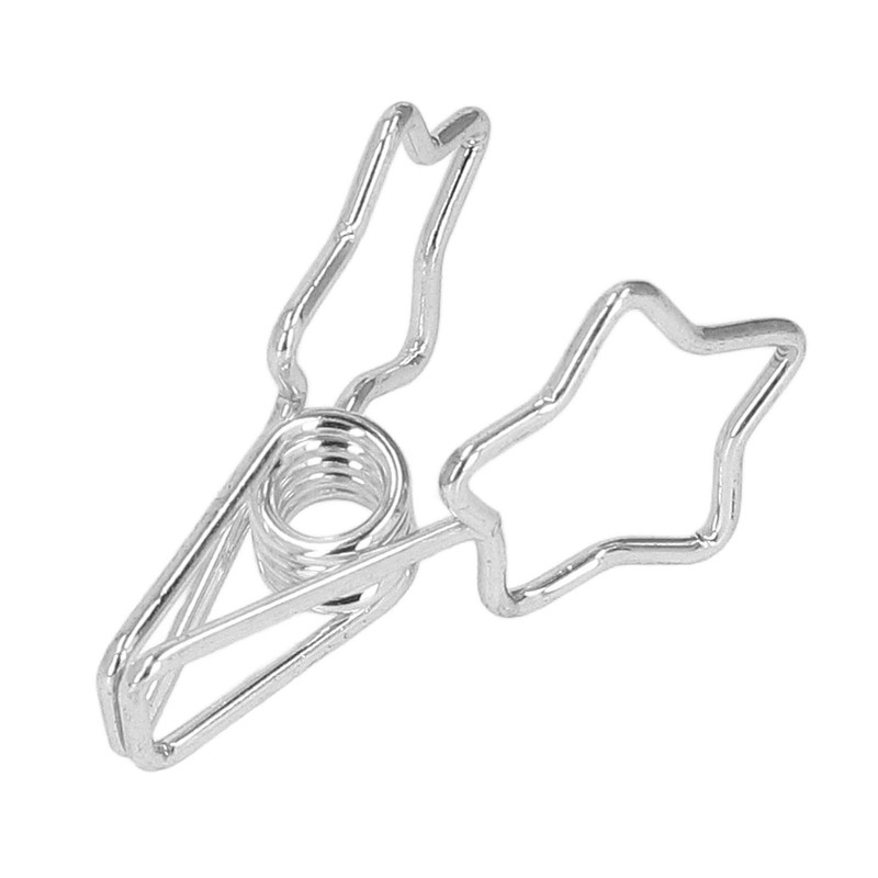 100Pcs Star Binder Clips Hollow Out Cartoon Style Strong Clamping