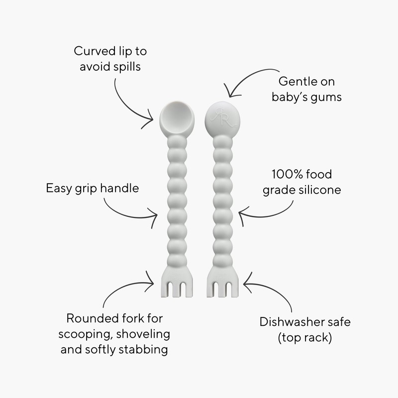 Ryan & Rose Cutie Tensils Baby Spoon and Fork (Rocket,