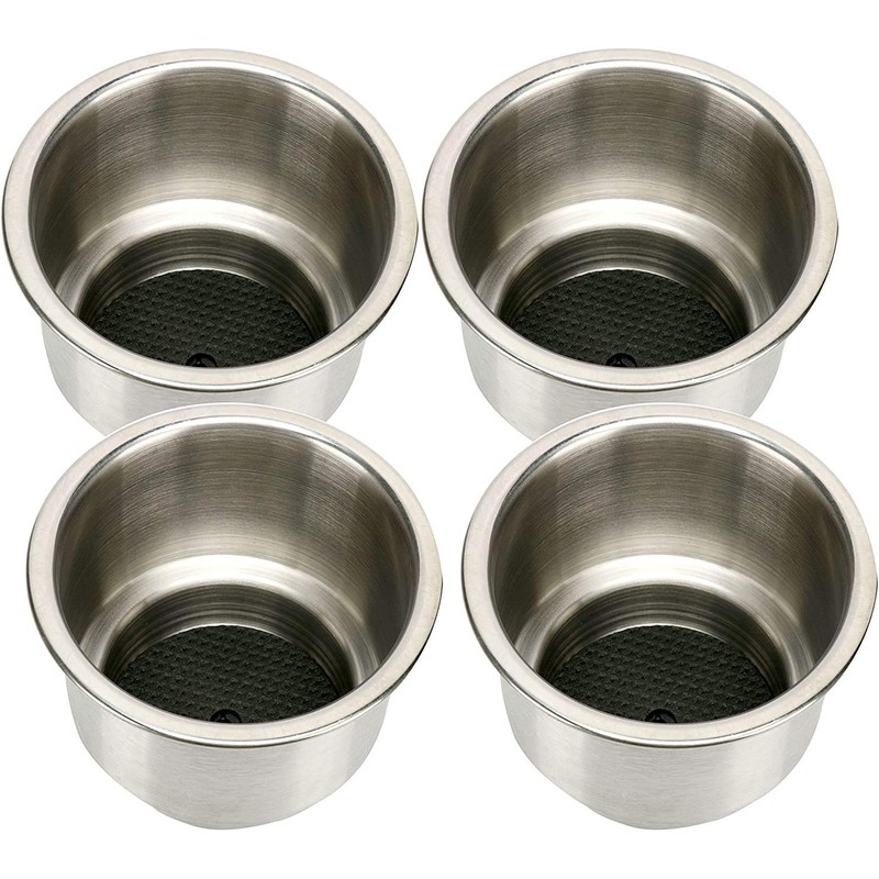 4pcs Stainless Steel Cup Drink Holder with Drain Marine Boat