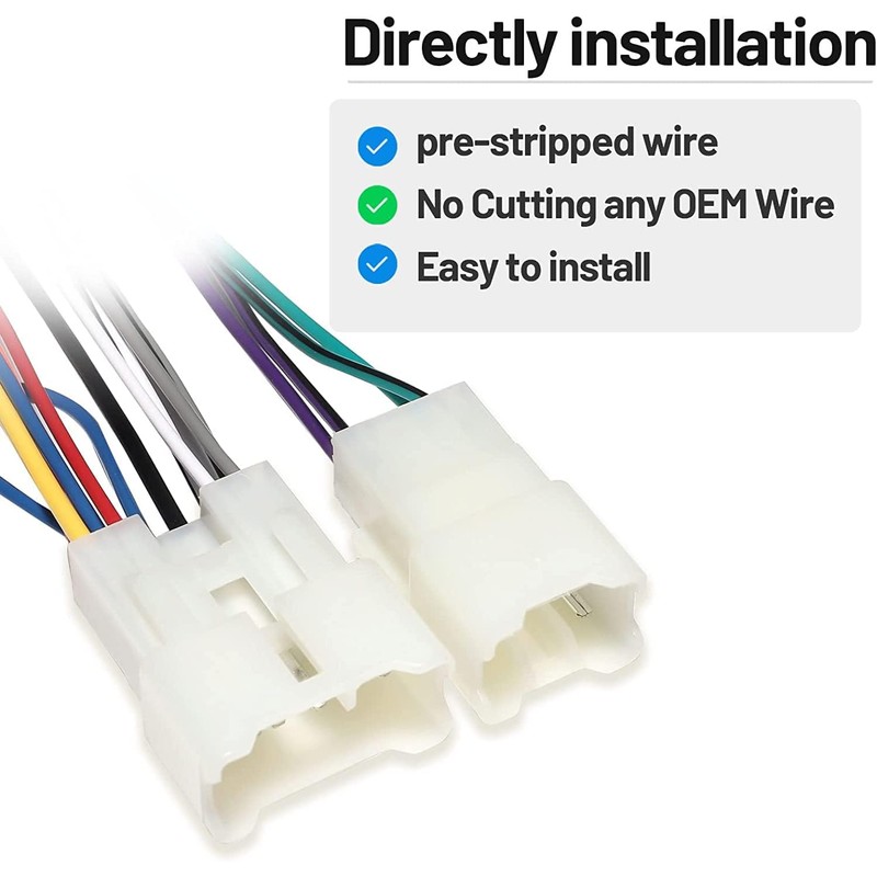 RED WOLF Car Radio ISO Wiring Harness Compatible with Toyota