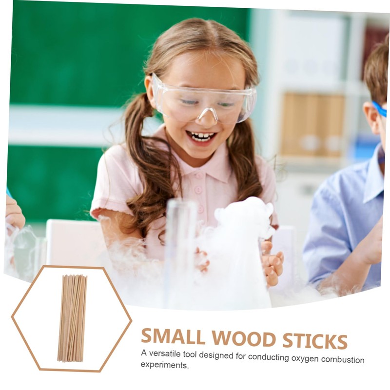 Alipis 50pcs Wooden Rods for Oxygen Combustion Experiments Small Wood