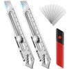 BIBURY 2 Pack Mutipurpose Utility Knife, Heave Duty Full Stainless