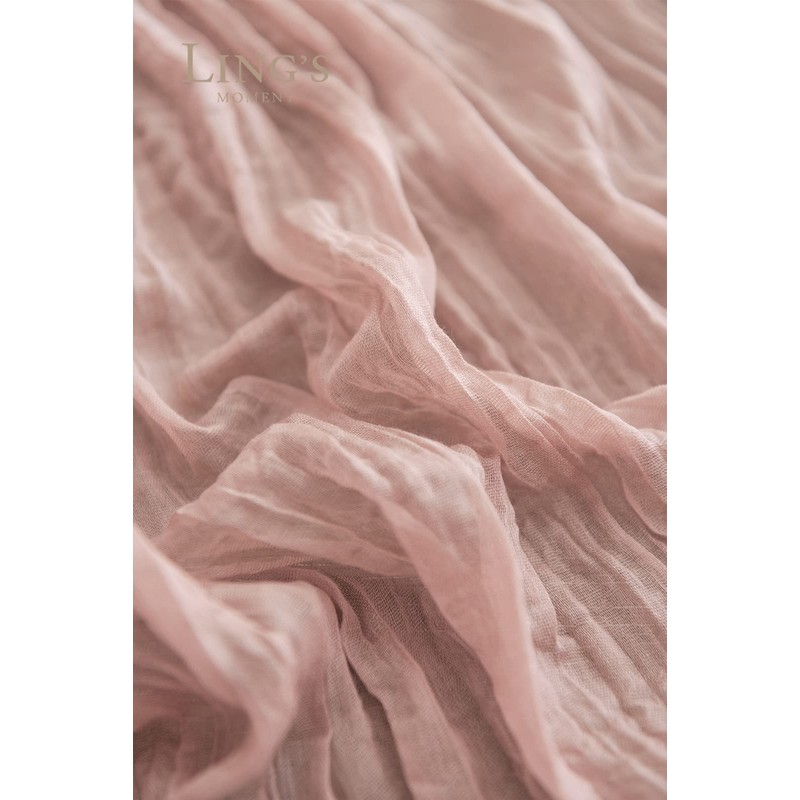 Ling's Moment 10Ft x 35" Wide Dusty Rose Gauze Semi-Sheer