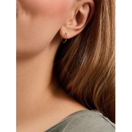 Pernille Corydon Hoop Earrings Gold - Tiny Plain Diameter 13 mm Shiny - Silver 925 18 K Gold-Plated - E137g, Gold Plated