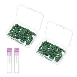 HARFINGTON 100pcs Sanding Bands for Nail Drill, 180# Grit Small Sanding Band with 3mm / 1/8" Mandrel, Mini Drill Bits Nail Tech File for Acrylic Gel Nail Shaping Polishing, Green