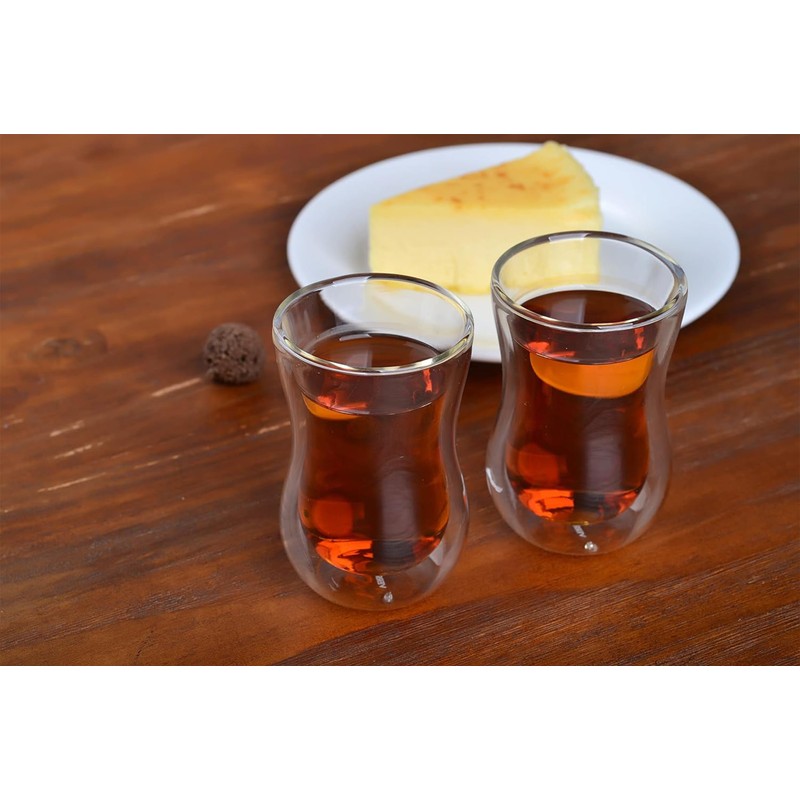 Verre Collection Turkish Tea Cups 4.25 oz, Lightweight Turkish Tea