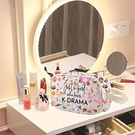 MEIKIUP K-Drama Clear Makeup Bag K-Drama Lover Gift Just a Girl Who Loves K- Drama Makeup Travel Toiletry Bag (K-drama CMB)