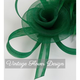 Fascinators Hats for Women Tea Party Headband Kentucky Derby Hats Cocktail Wedding Headwear Headband for Women and Girls Green