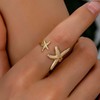 Inateannal Boho Starfish Rings Gold Starfish Open Rings Vintage Adjustable
