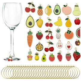 CNYMANY 20/30/60 piezas de colgante de copa de vino con diseño de hebilla para vino, cócteles, champán, regalos de fiesta, decoración, Zinc, No es una piedra preciosa