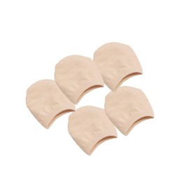 Whyme 5 Pairs Womens Cotton Toe Topper No Show Invisible Half Liner Socks Anti-slip for high heels, Nude, One Size