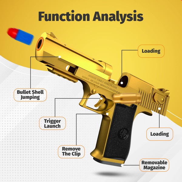 Shell Ejecting Toy Gun, Soft Bullet Toy, Foam Bullet Blaster,