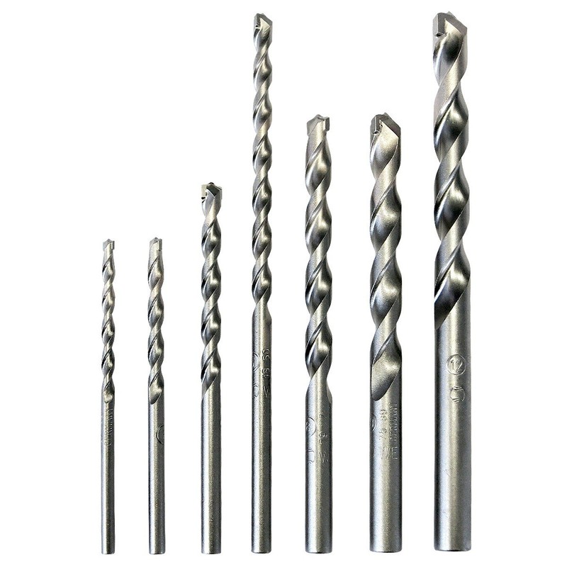 S&R Masonry/Concrete Drill Bit Set, Super Impact with Cylindrical Shank,