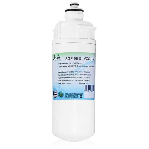 Swift Green SGF-96-01 VOC-L-S Replacement water filter for Everpure EV9634-26