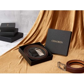 CHAOREN Leather Ratchet Belt Men 2 Pack - Customizable Fit, Effortless Style (35mm)