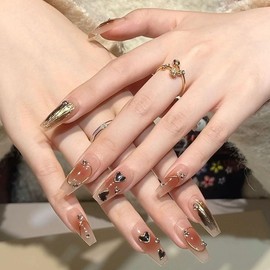 Nail Tips, Handmade 10 Pieces, Bride Nails, False Nails, Nail Sheet, Popular, INS Style, Special Cute, Stylish, Coming of Age of Age Ceremonies, School Entrance Ceremonies, Graduations, Weddings,