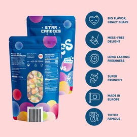 Star Candies Freeze Dried Candies | Super Crunchy Sour Freeze Dried Candy | Freeze Dried Sweets Snacks great Gift for Birthday Parties | Space Chews & Astronaut Snack (4.23 oz)
