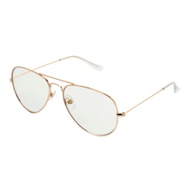 Foster Grant Women's Farrah Pop of Power Aviator Bifocal Style Blue Light Reading Glasses, 3x