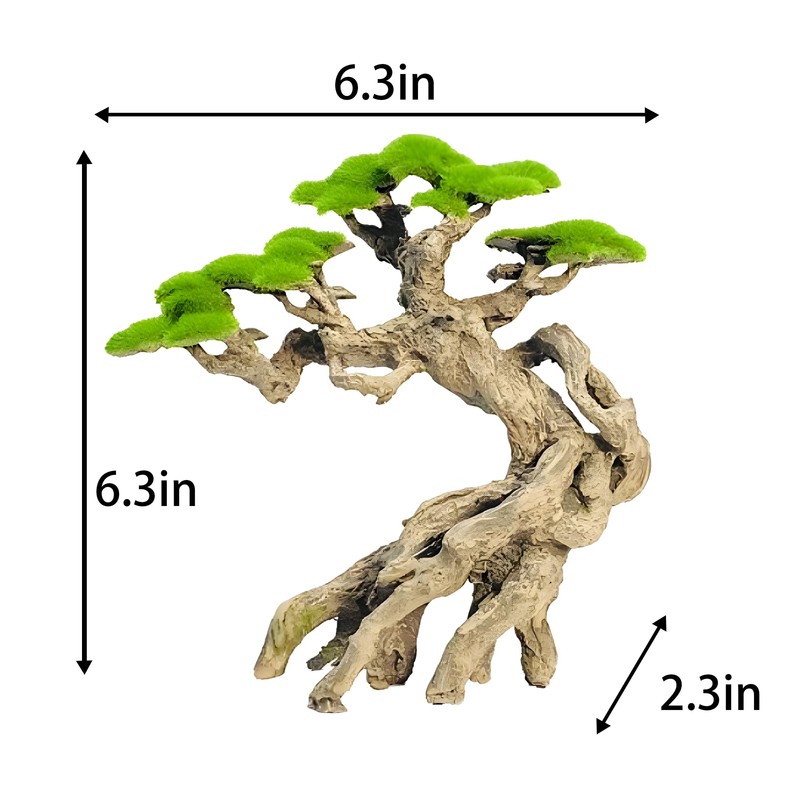 Novelsite Fish Tank Decoration- Cliff Bonsai Trees with Faux Moss-